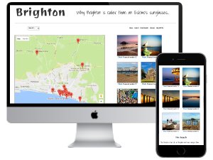 Awesome Brighton website displayed on iMac and mobile screen