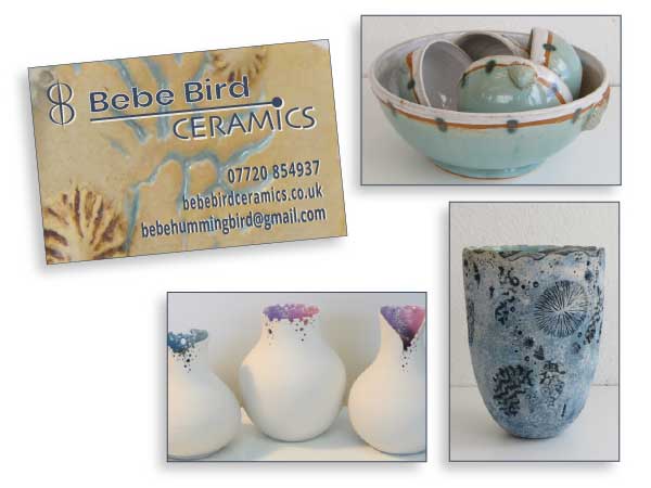 Bebe Bird Ceramics business card design with 3 separate reverse options
