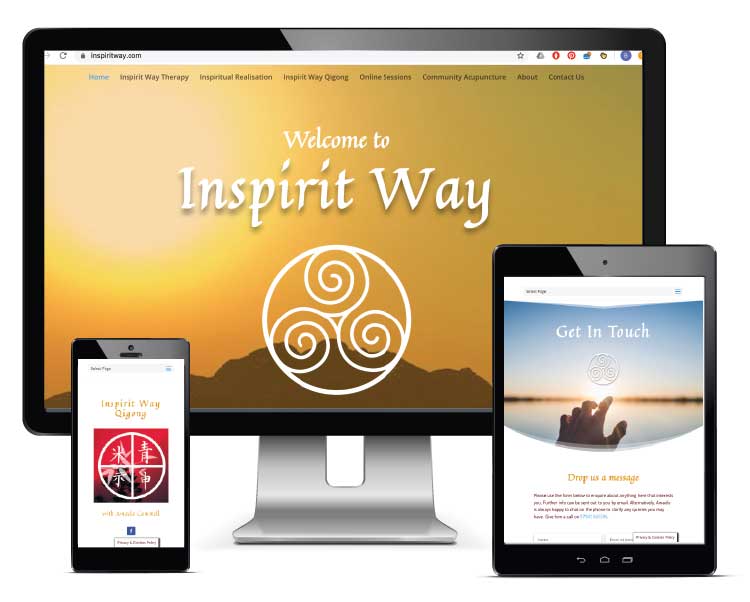 Inspirit Way website displayed on a range of device screens