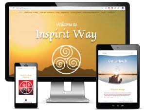 Inspirit Way website displayed on a range of device screens