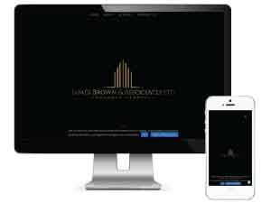 James Brown and Associates website displayed on iMac and mobile screen