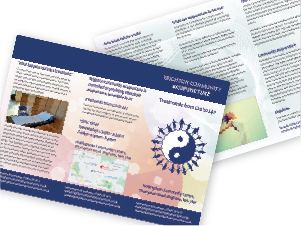 Brighton Community Acupuncture Double Sided 3-fold Information Leaflet