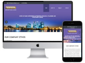 Display of Simpsons of Brighton website landing page on iMac and iPhone displays